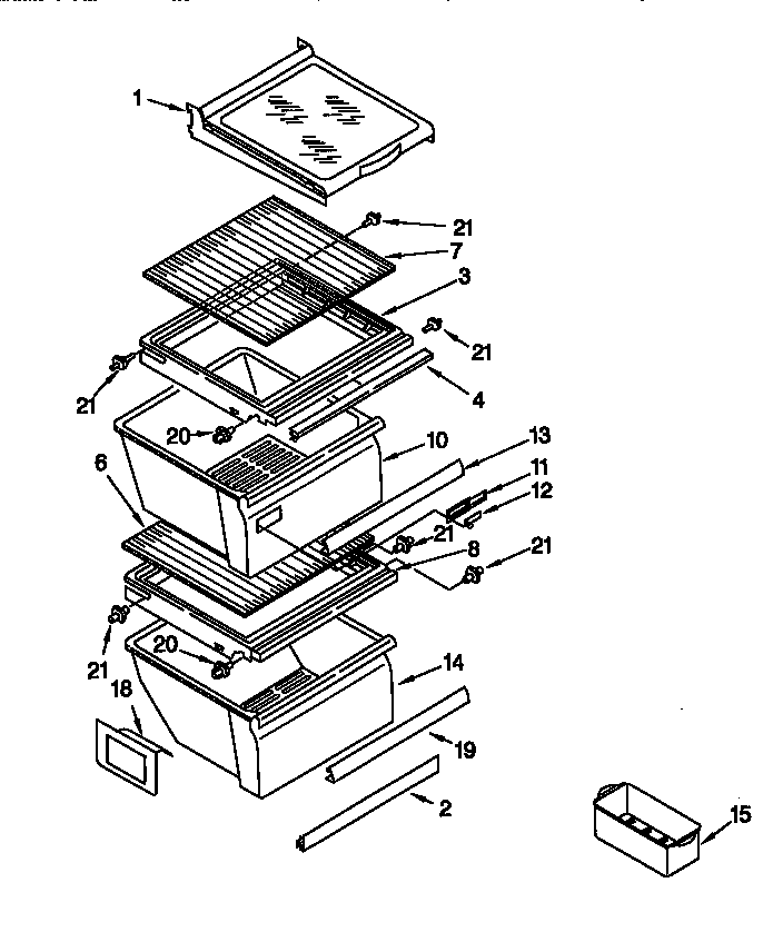 Kenmore 10657071790 refrigerator shelf diagram