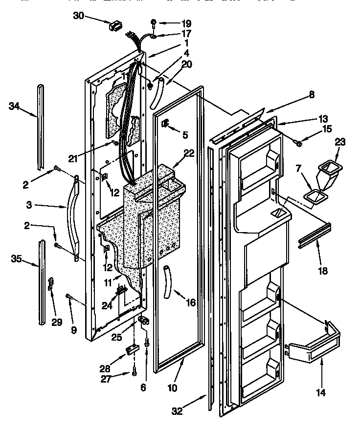 Kenmore 10657071790 freezer door diagram