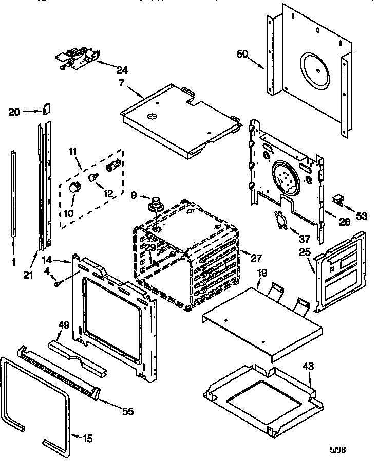 Whirlpool RBS305PDQ6 oven diagram