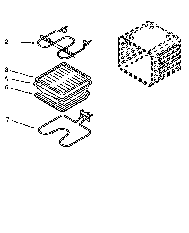 Whirlpool RBS305PDQ6 internal oven diagram