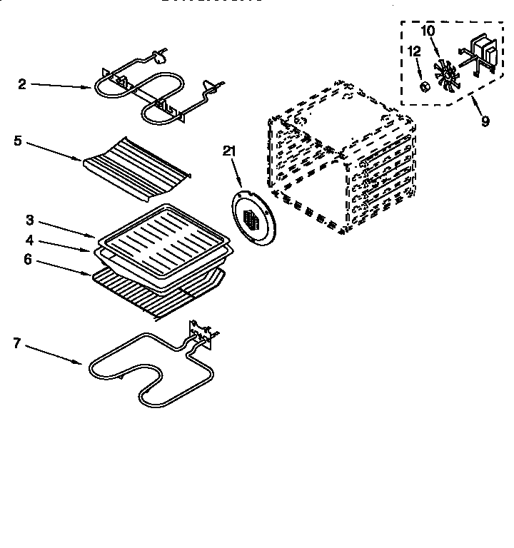 Whirlpool GBS277PDQ0 internal oven diagram