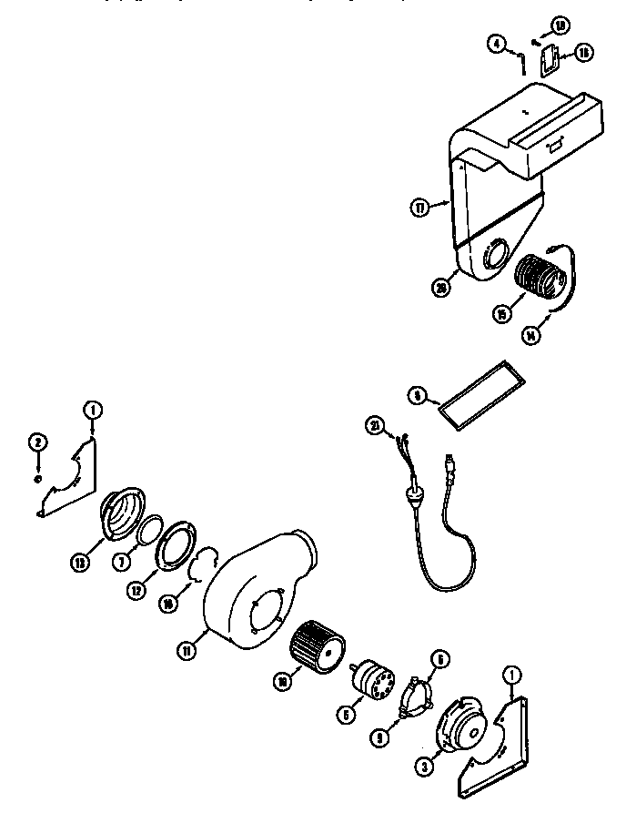 Kenmore 6294697 blower assembly (plenum) diagram