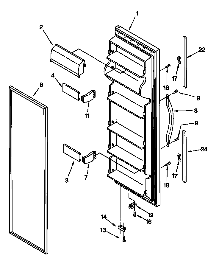 Kenmore 10657532792 refrigerator door diagram