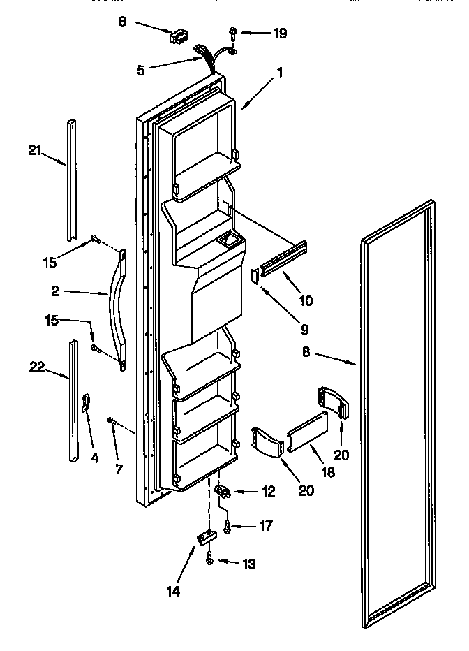 Kenmore 10657532792 freezer door diagram
