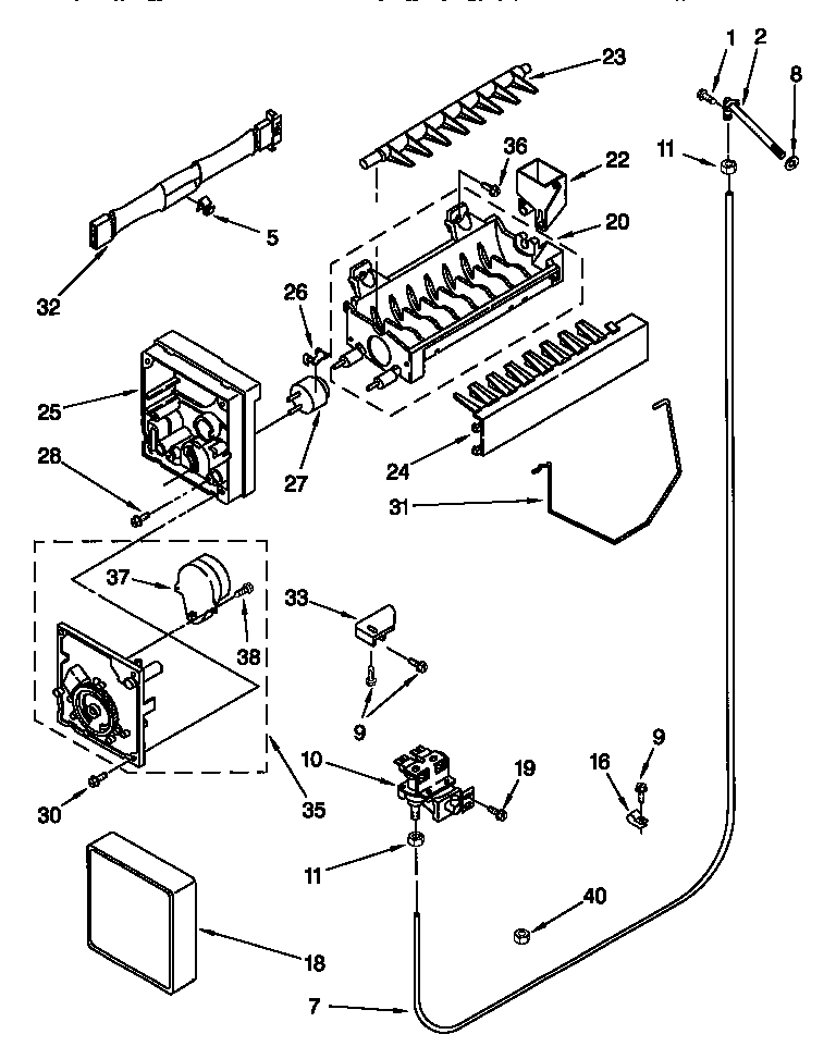 Kenmore 10657532792 icemaker diagram
