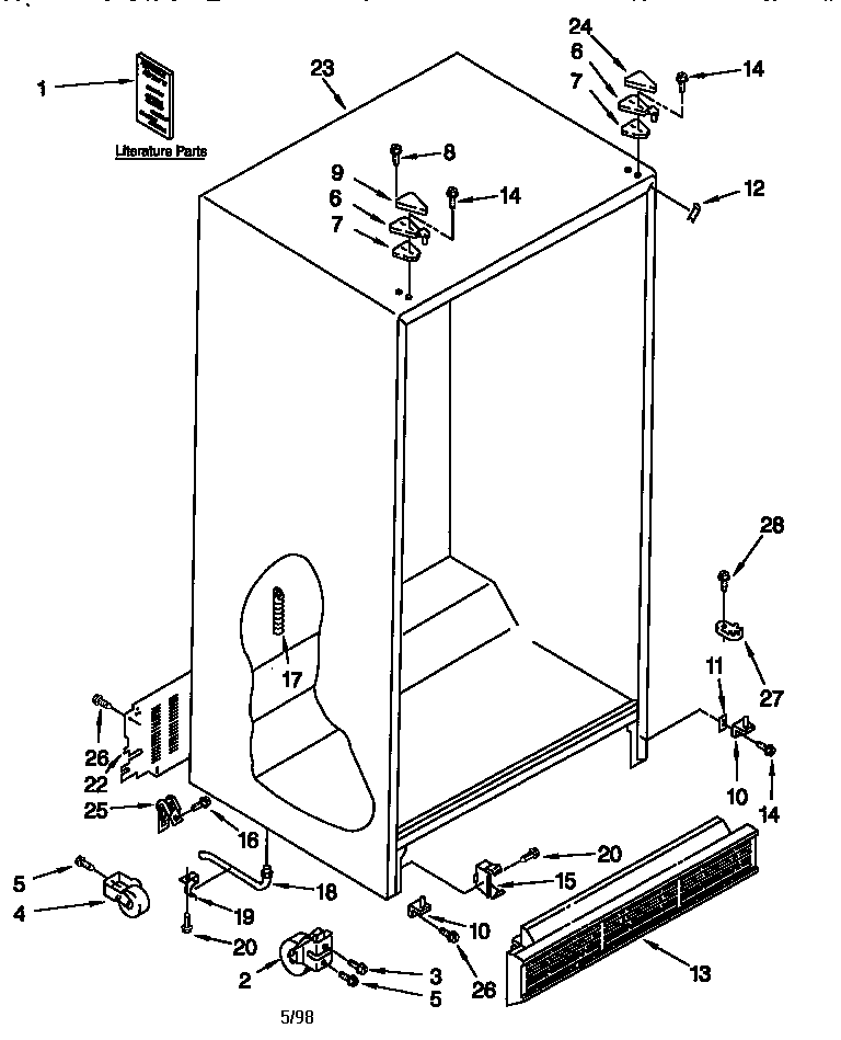 Kenmore 10657757791 cabinet diagram