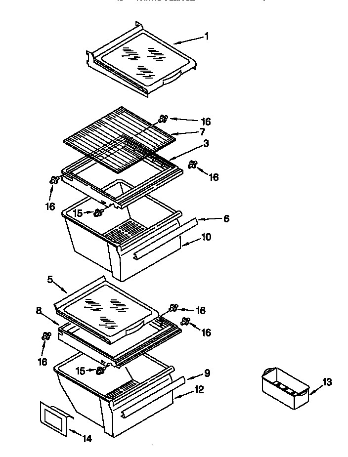 Kenmore 10657757791 refrigerator shelf diagram