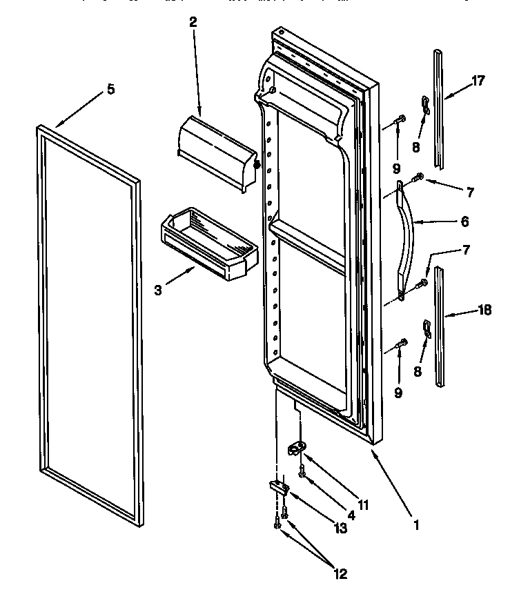 Kenmore 10657757791 refrigerator door diagram