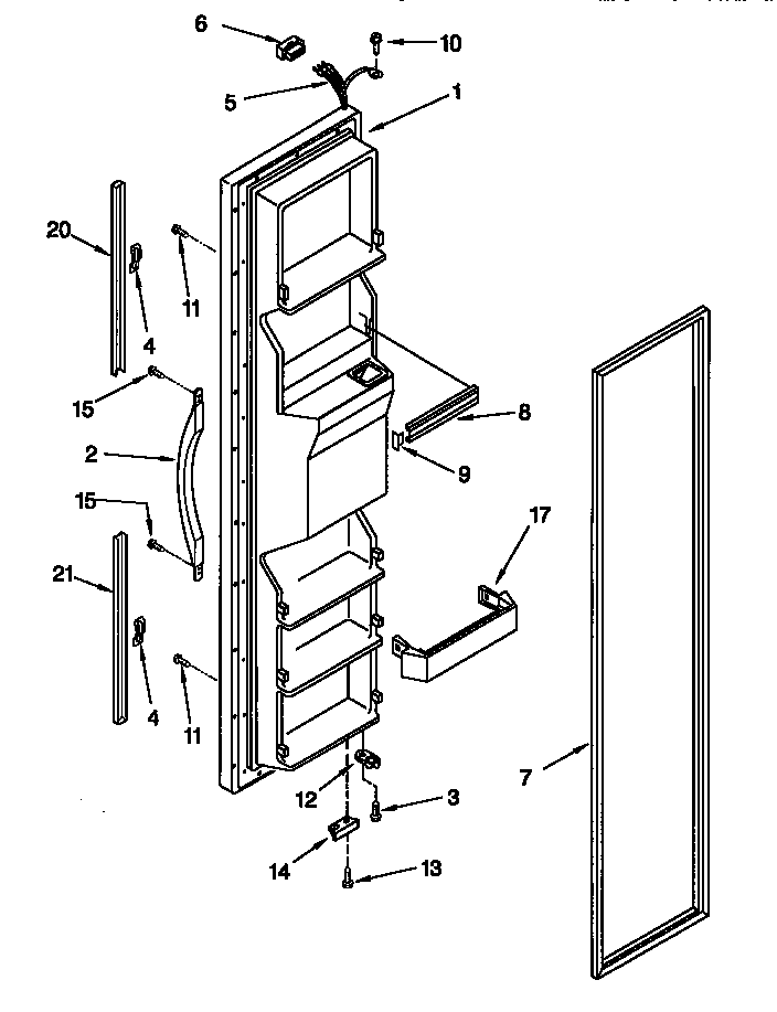 Kenmore 10657757791 freezer door diagram