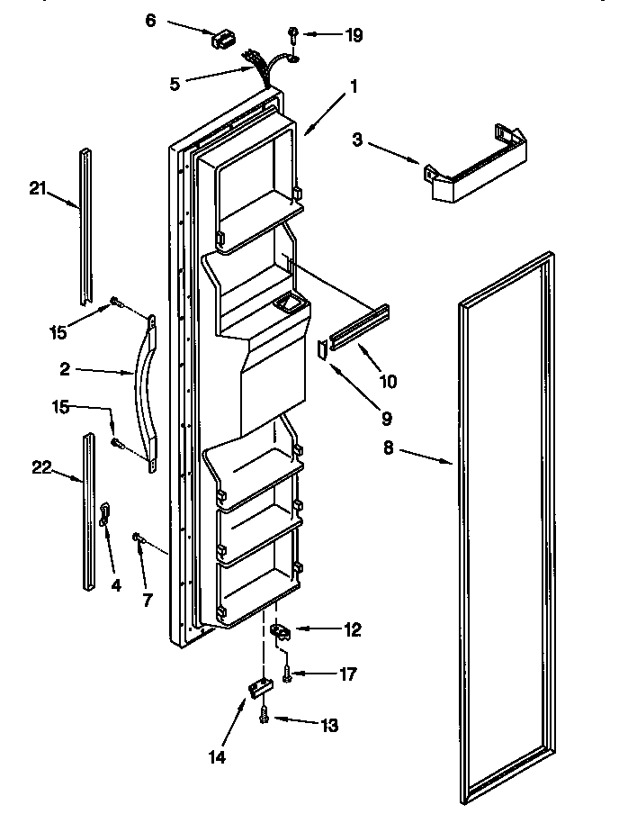 Kenmore 10657562791 freezer door diagram