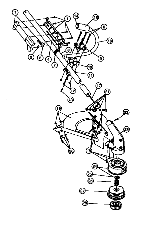 Craftsman 316798220 drive shaft and cutter head diagram