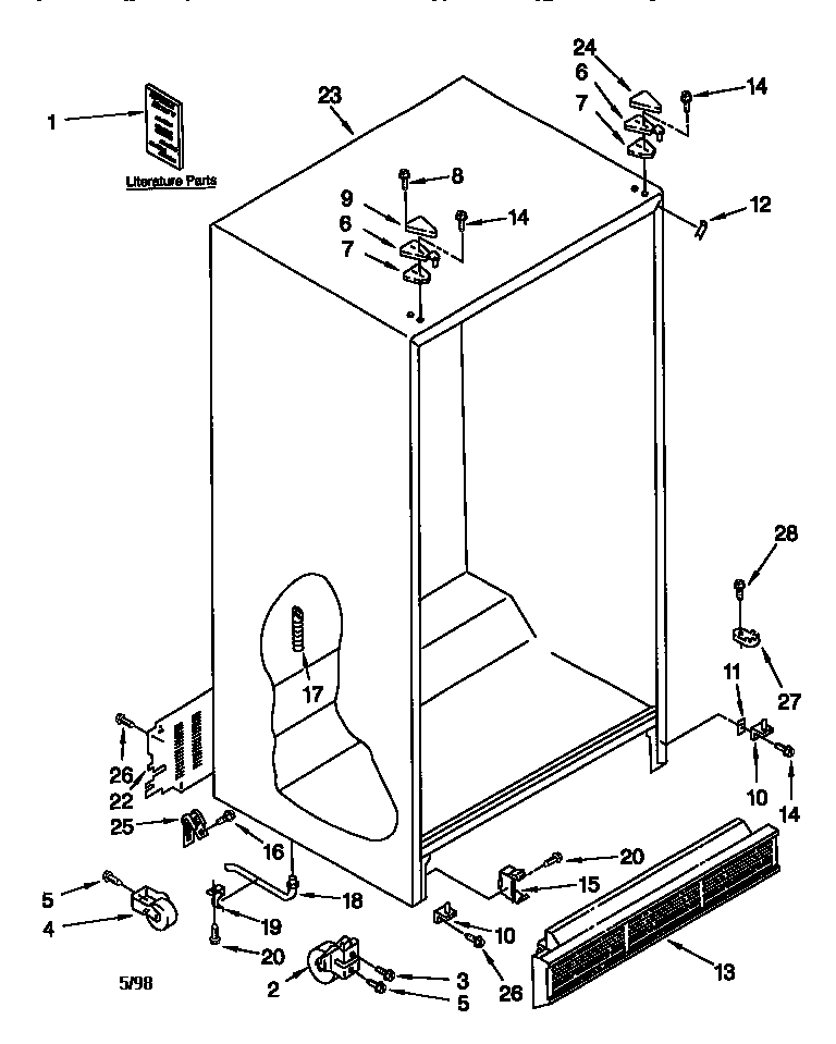 Kenmore 10657762791 cabinet diagram