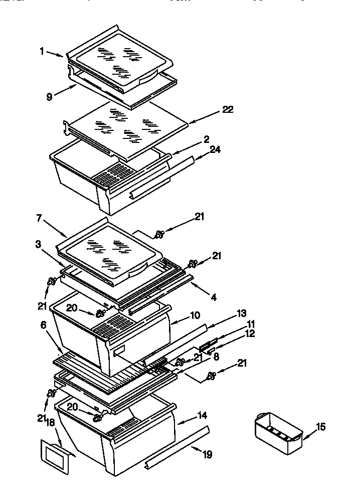 Kenmore 10657762791 refrigerator shelf diagram