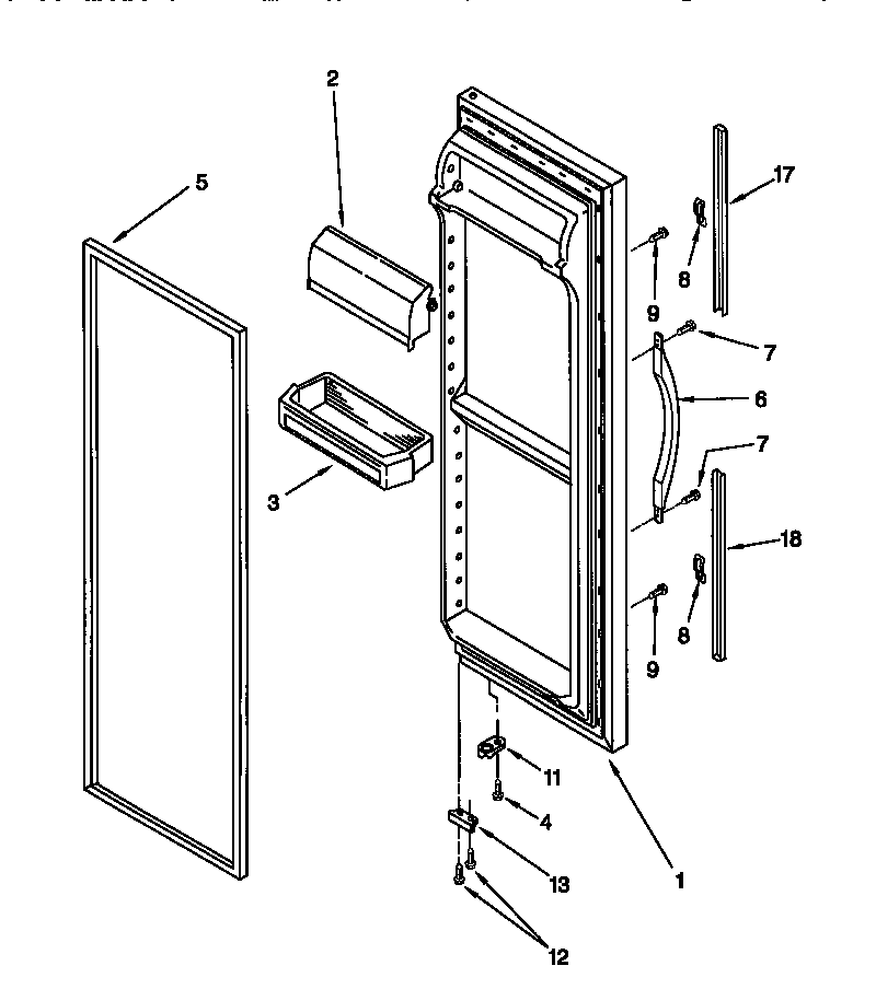 Kenmore 10657762791 refrigerator door diagram