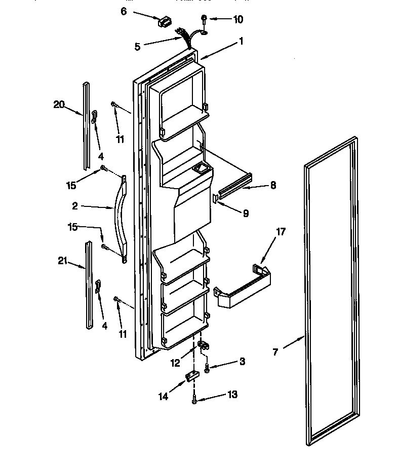 Kenmore 10657762791 freezer door diagram