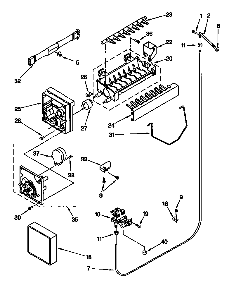 Kenmore 10657762791 icemaker diagram