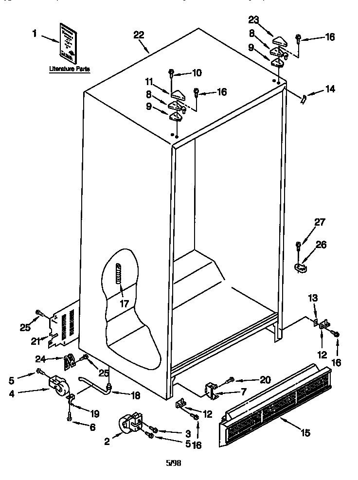 Kenmore 10657285791 cabinet diagram