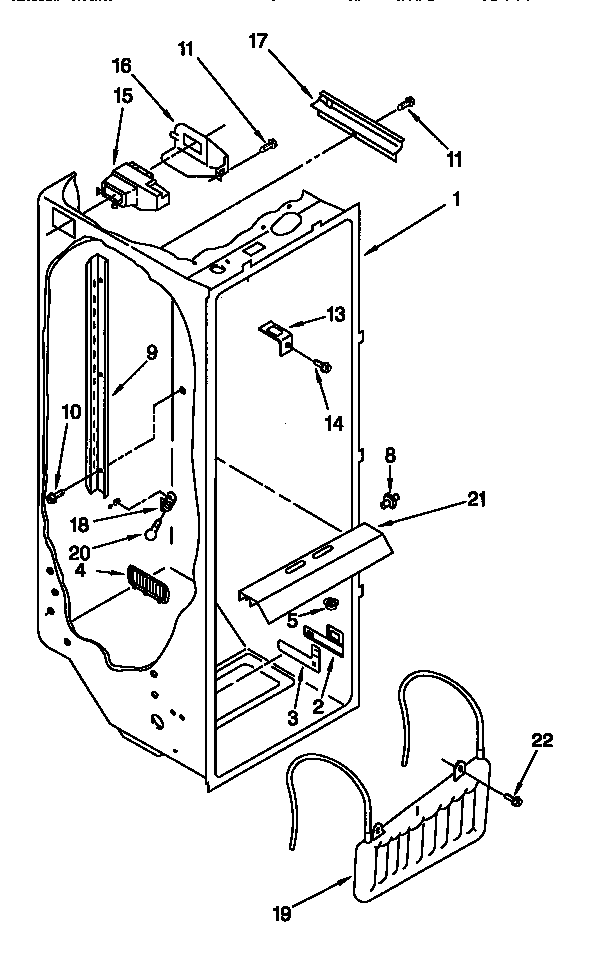 Kenmore 10657285791 refrigerator liner diagram