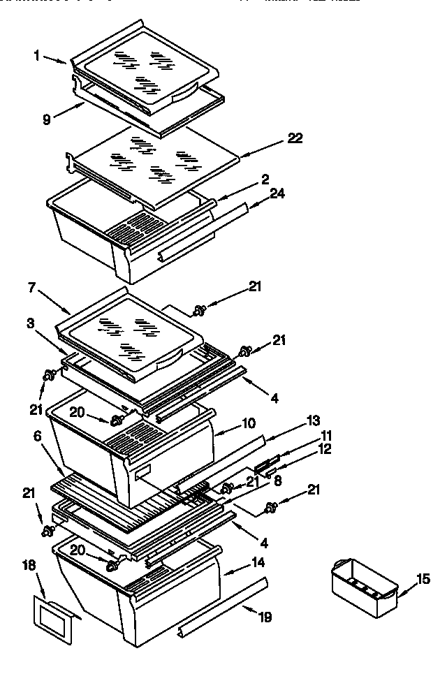 Kenmore 10657285791 refrigerator shelf diagram