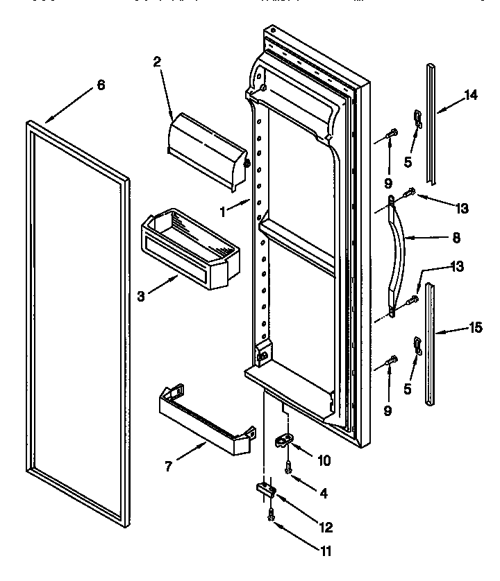 Kenmore 10657285791 refrigerator door diagram