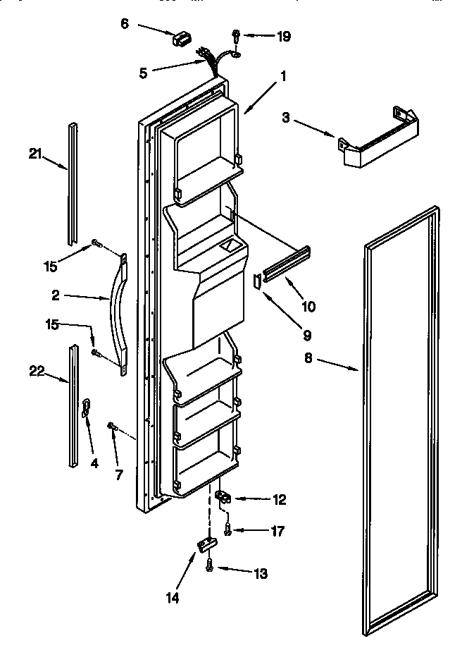 Kenmore 10657285791 freezer door diagram