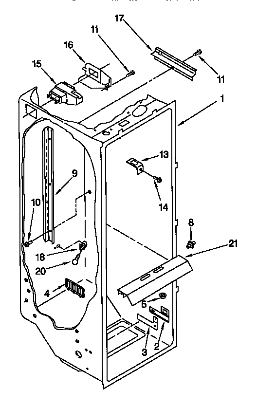 Kenmore 10648267890 refrigerator liner diagram
