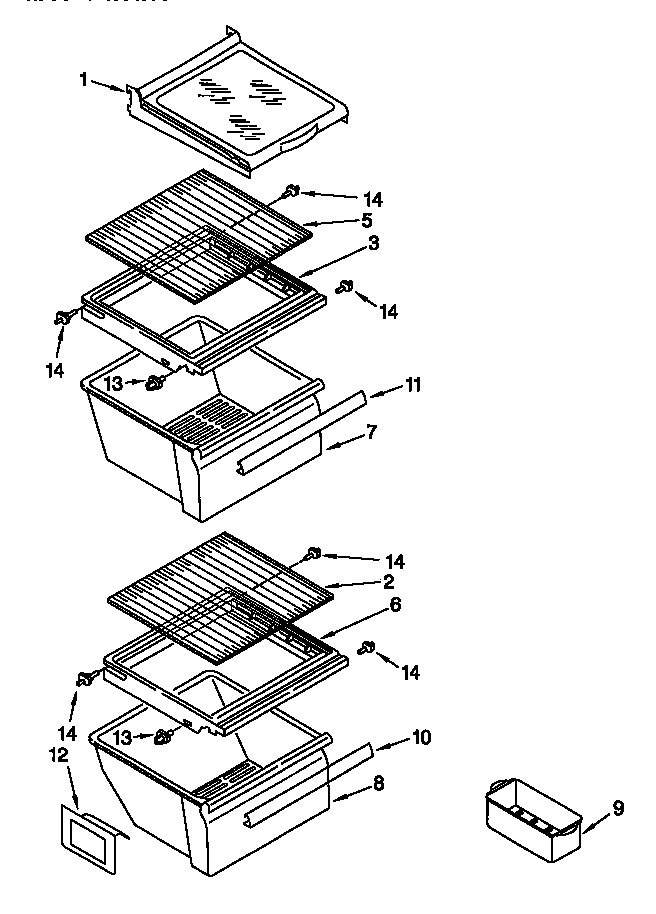 Kenmore 10648267890 refrigerator shelf diagram