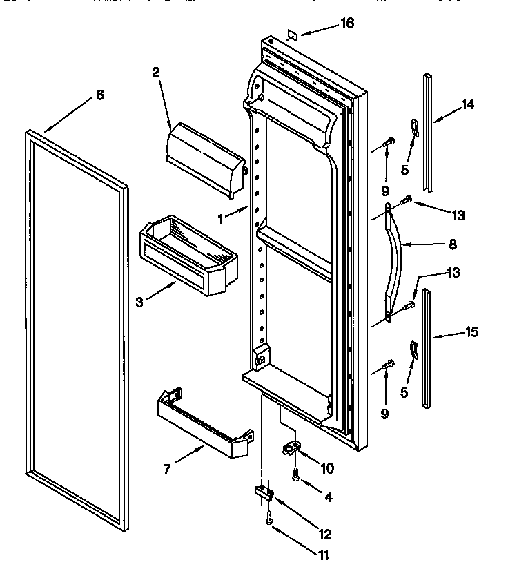 Kenmore 10648267890 refrigerator door diagram