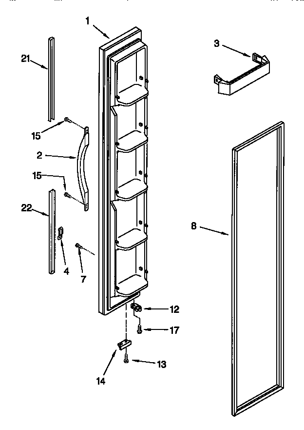 Kenmore 10648267890 freezer door diagram