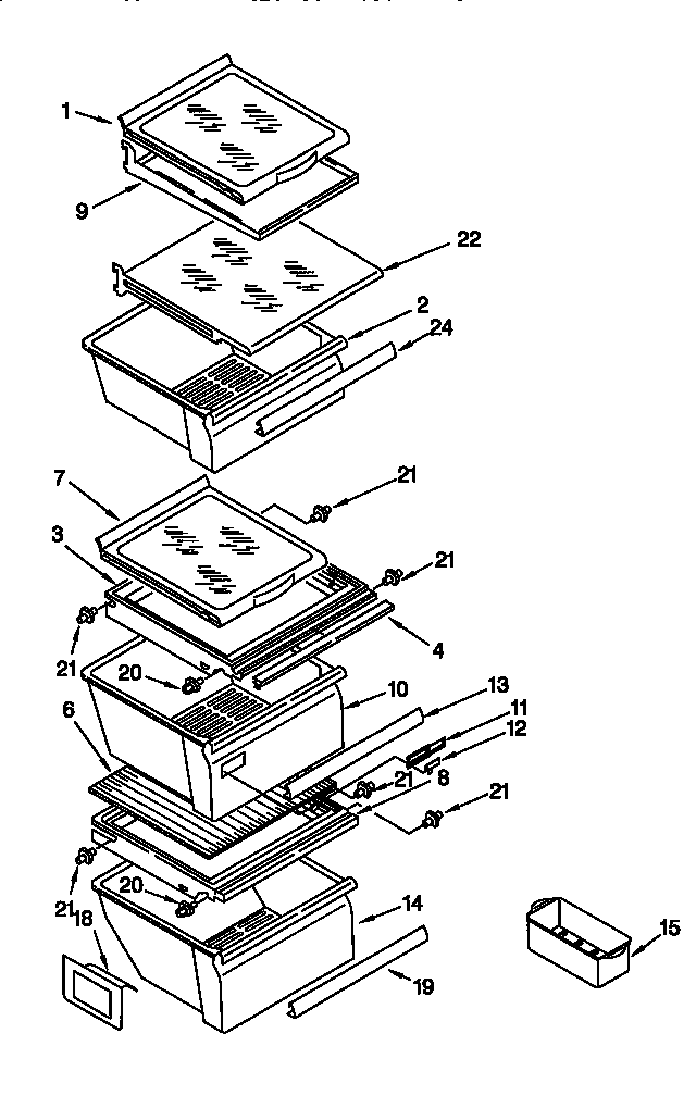 Kenmore 10657575791 refrigerator shelf diagram