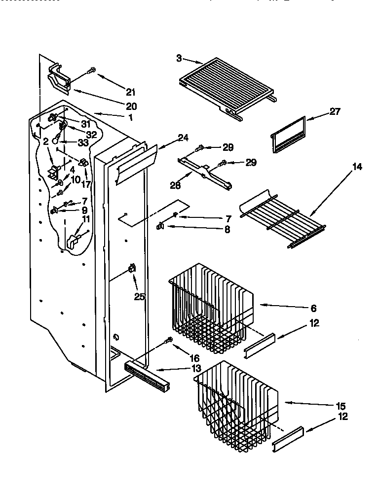 Kenmore 10657575791 freezer liner diagram