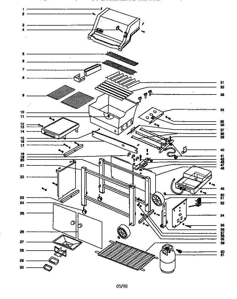 Weber 907601, GREEN platinum series ii 3400 lp diagram