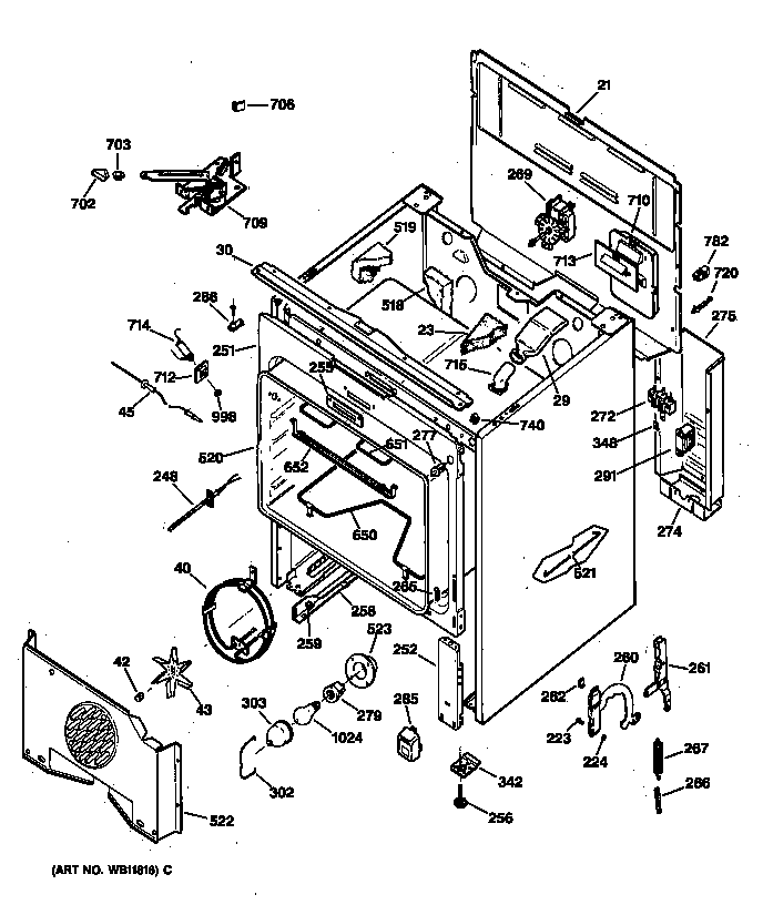 GE JB960WY3 body parts diagram