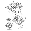 GE JGBP30AEA1AA control panel & cooktop diagram