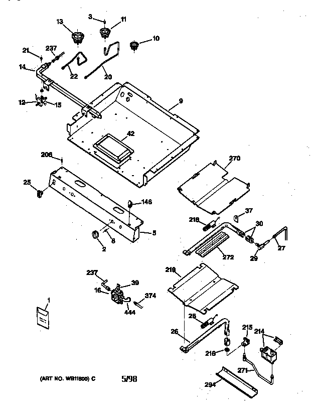 GE JGBP30DEA1AD gas burner parts diagram
