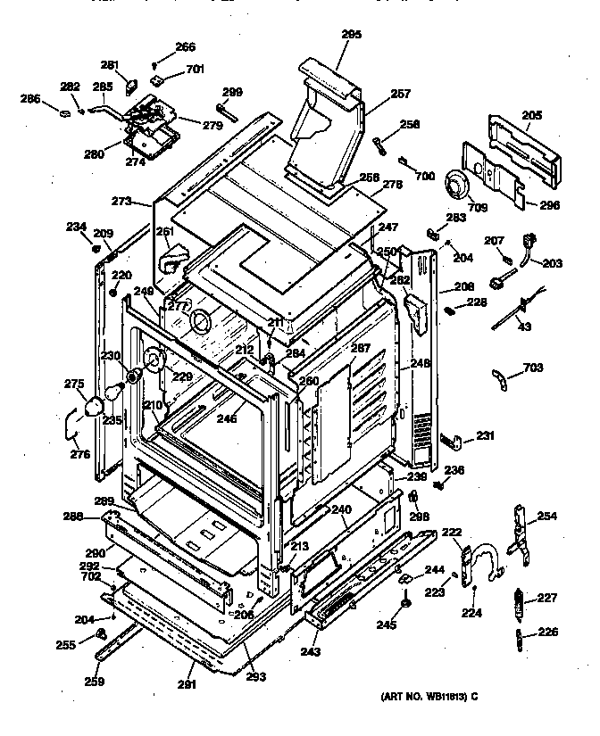 GE JGBP30DEA1WH body parts diagram