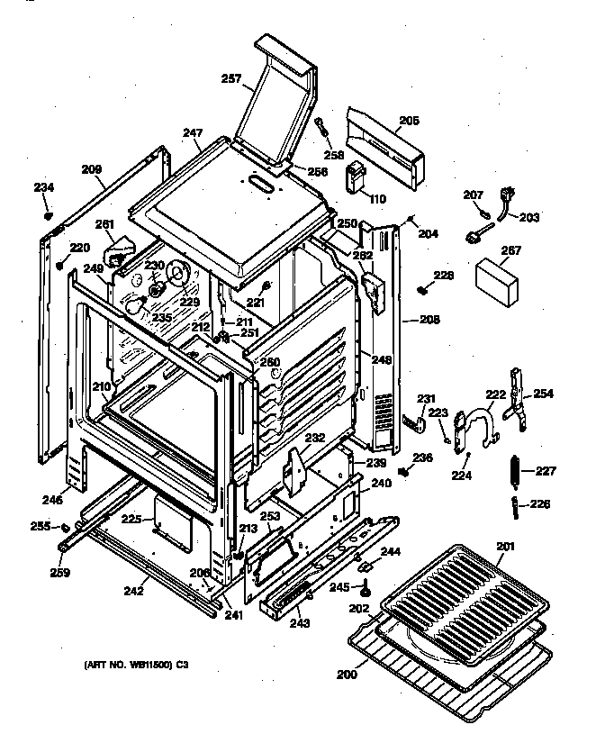 GE JGBS07PEA1WW body parts diagram