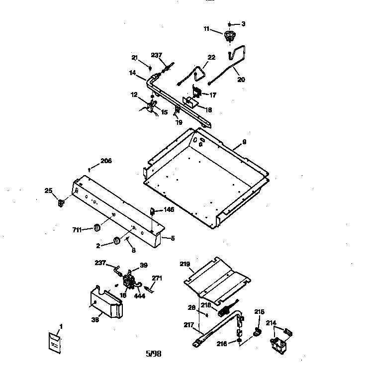 GE JGBS22BEA1WH burner parts diagram