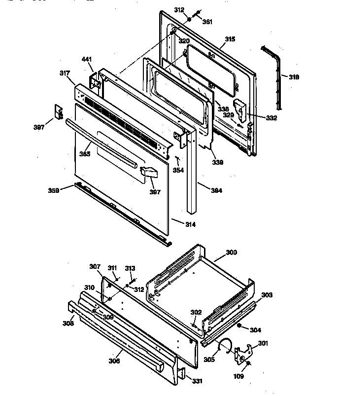 GE JGBS22BEA1WH door & drawer parts diagram
