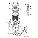 GE WCCB2050V1WC tub, basket & agitator diagram