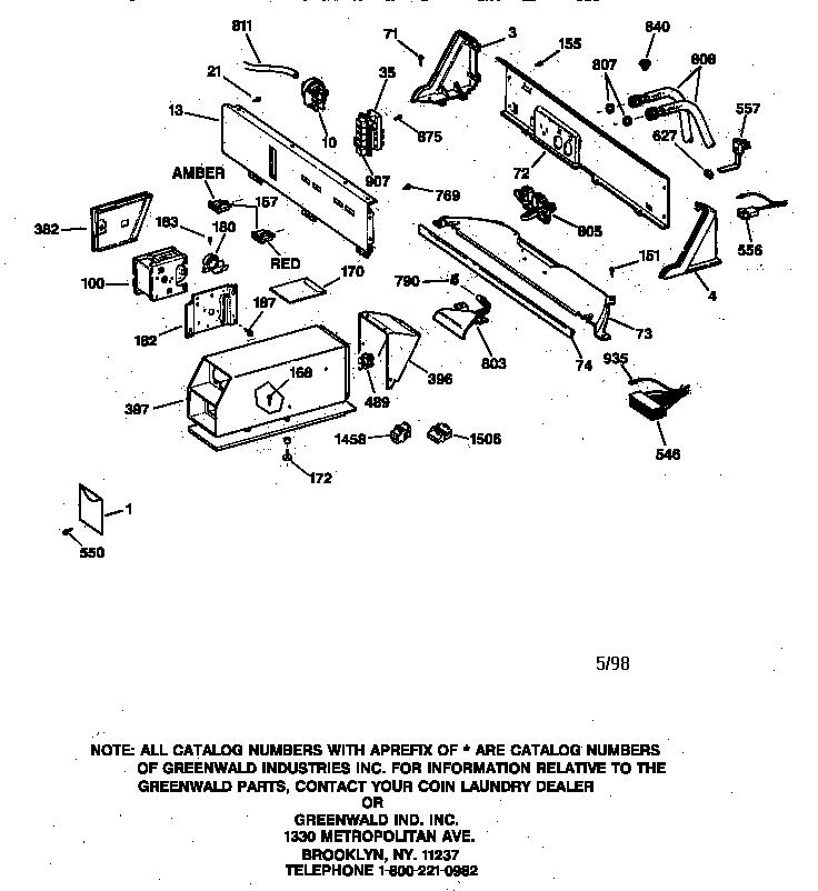 GE WCCB2050V1AC backsplash & coin box assembly diagram