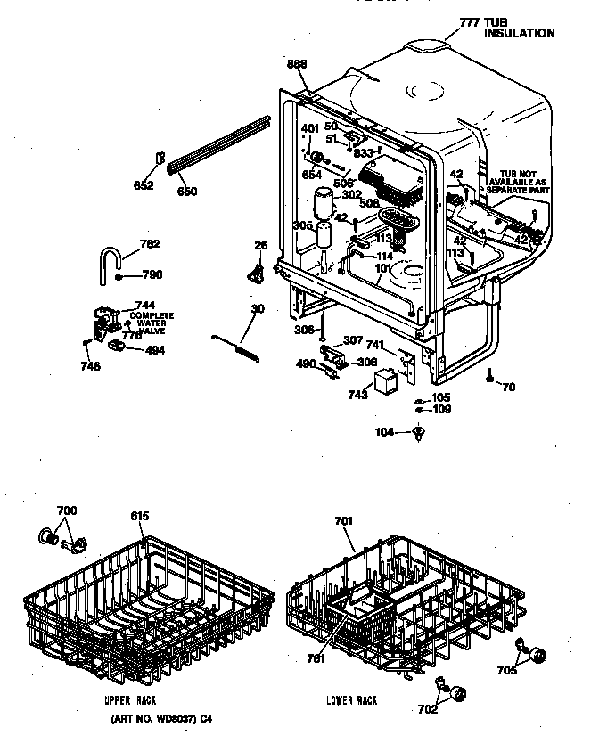 Hotpoint HDA2000Z01WH body parts diagram