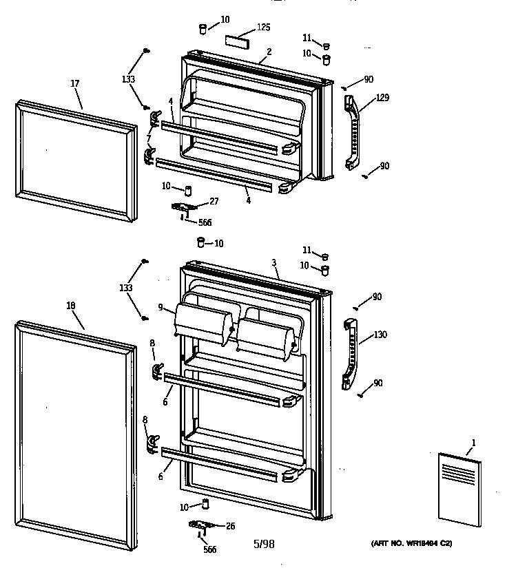 Kenmore 36337451890 doors diagram