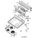 GE JBP79WY3 control panel & cooktop diagram
