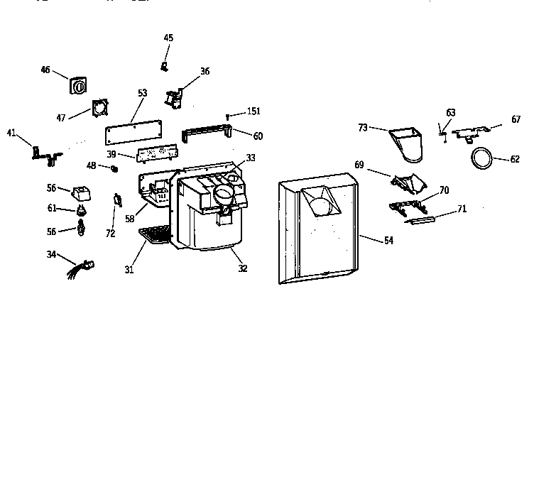 Kenmore 36358772891 dispenser diagram