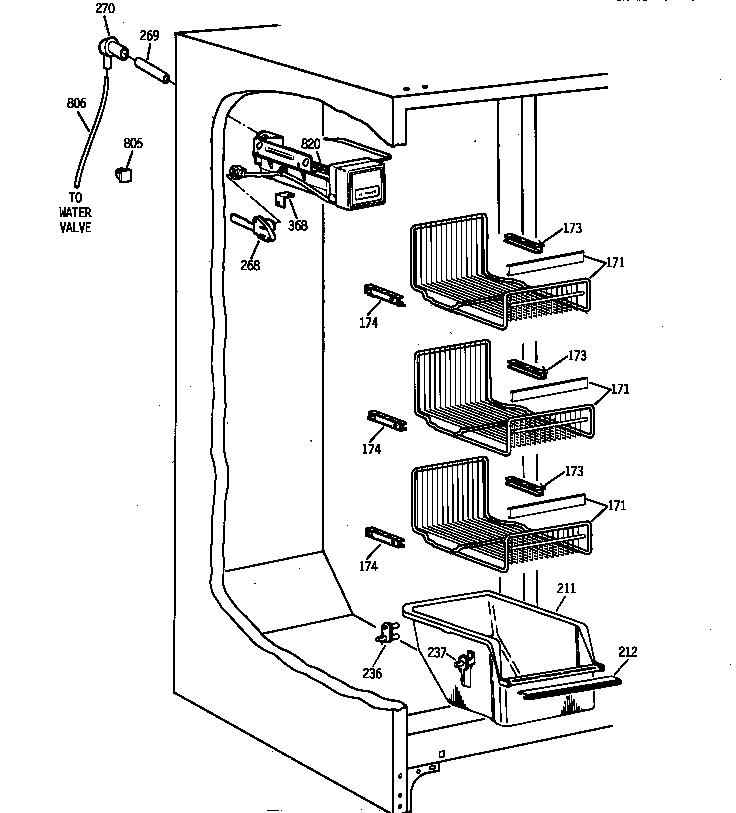Kenmore 36358772891 freezer section diagram