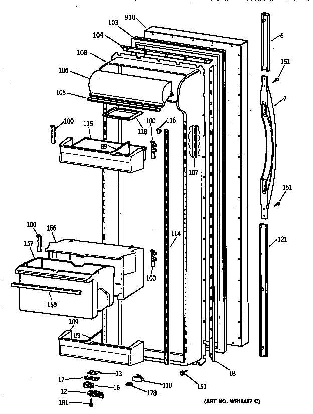 Kenmore 36358777891 fresh food door diagram