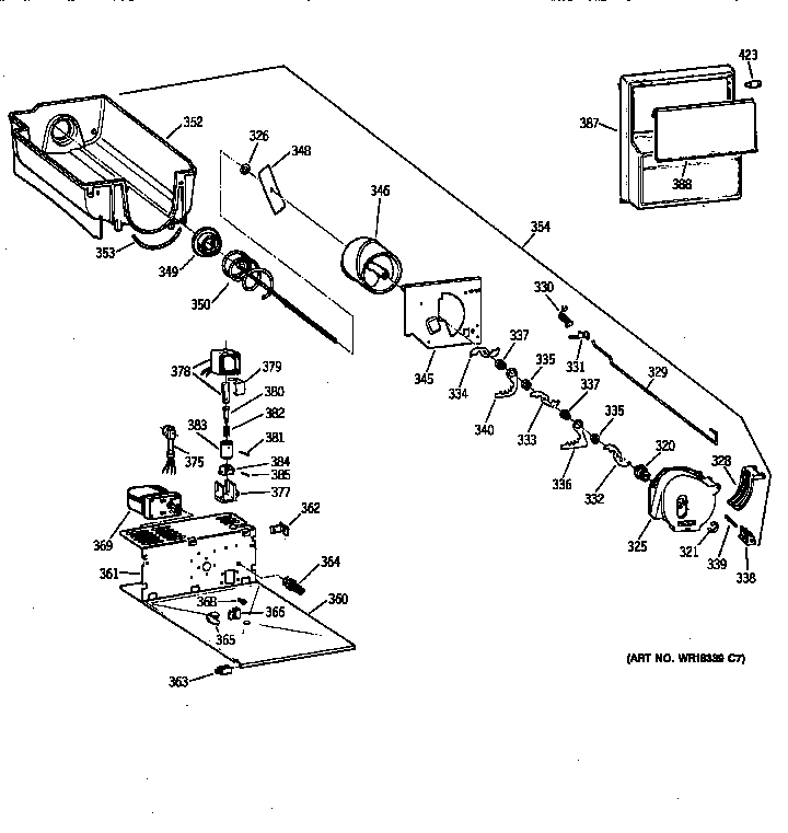 Kenmore 36358777891 ice bucket diagram