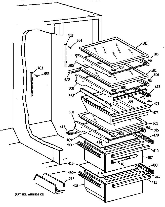Kenmore 36358777891 fresh food section diagram