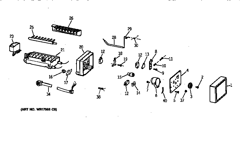 Kenmore 36358777891 icemaker wr30x0327 diagram